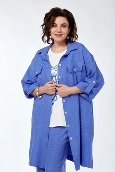 Костюм брючный 304 голубой Grace for you