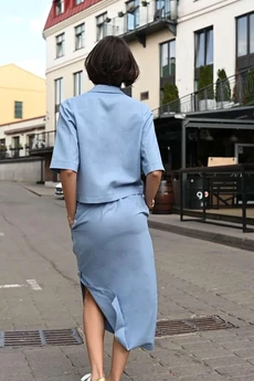 Костюм с юбкой 25ILor4 голубой ILOKA
