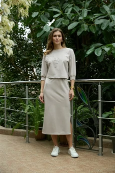 Костюм с юбкой 26ILci3 капучино ILOKA