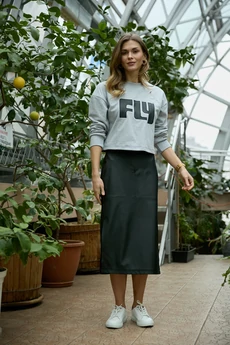 Костюм с юбкой 26ILci4 серый+черный ILOKA