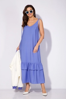 Костюм с платьем 151к белый + лавандовый Liliana-style