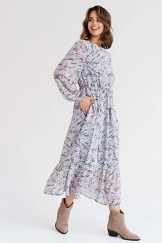 Платье 1062К серый + хаки Ivera collection