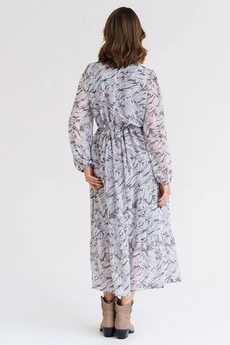 Платье 1062К серый + хаки Ivera collection