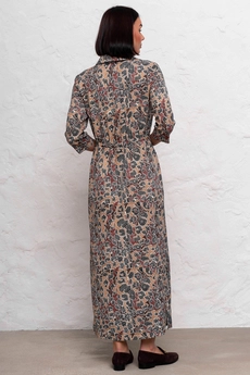 Платье 1092В коричневый + белый Ivera collection