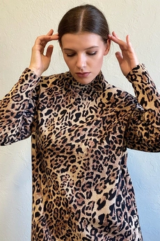 Платье 1097L бежевый + черный Ivera collection