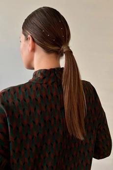 Платье 1097L зеленый + терракотовый Ivera collection