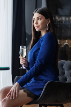 Платье 1098 васильковый Ivera collection