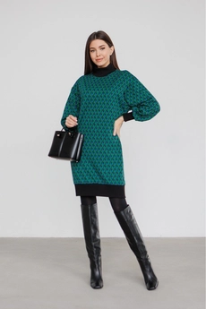 Платье 1099 синий + зеленый Ivera collection
