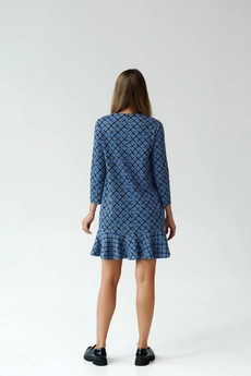 Платье 1127 голубой + бежевый Ivera collection