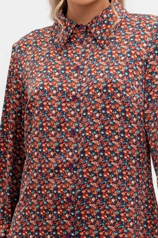 Платье 1134 зеленый + терракотовый Ivera collection
