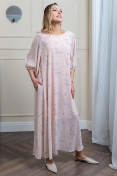 Платье 1141 розовый + желтый Ivera collection