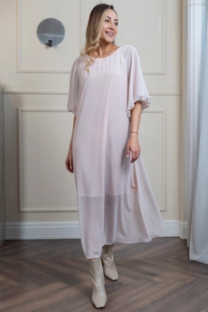 Платье 1141 розовый + черный Ivera collection
