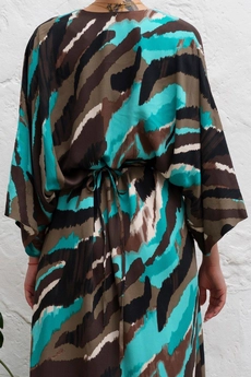 *Платье 1145 коричневый + бирюзовый Ivera collection