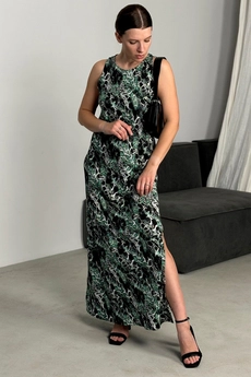Платье 1151 черный + зеленый Ivera collection