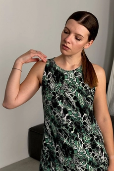 Платье 1151 черный + зеленый Ivera collection