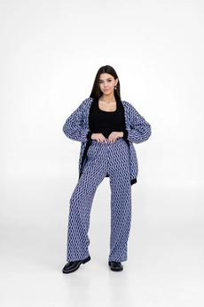 Брюки 2027Т сиреневый + черный Ivera collection