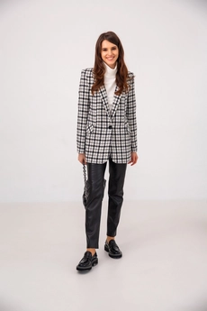 Жакет 3008К белый + черный Ivera collection
