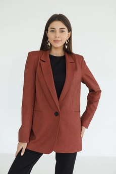 Жакет 3008 терракотовый + черный Ivera collection