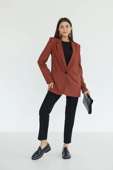 Жакет 3008 терракотовый + черный Ivera collection