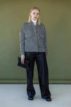 Пальто 3010 черный + белый Ivera collection