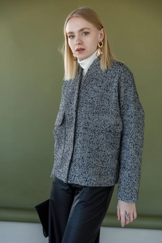 Пальто 3010 черный + белый Ivera collection