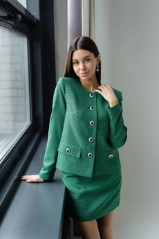Жакет 3030 зеленый + черный Ivera collection
