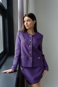 Жакет 3030 фиолетовый + черный Ivera collection