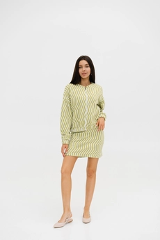 Жакет 3032 молочный + зеленый Ivera collection