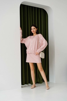 Жакет 3032 молочный + розовый Ivera collection