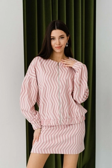 Жакет 3032 молочный + розовый Ivera collection