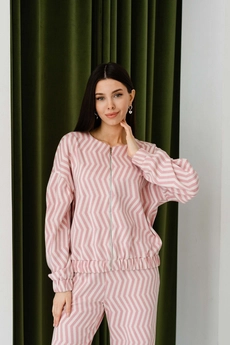 Жакет 3032 молочный + розовый Ivera collection