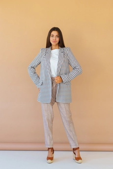 Жакет 3034 бежевый + голубой Ivera collection