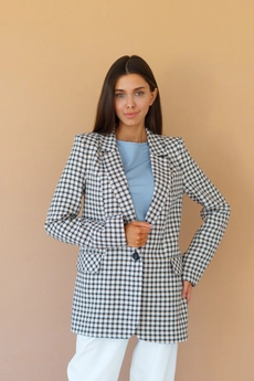 Жакет 3034 бежевый + голубой Ivera collection