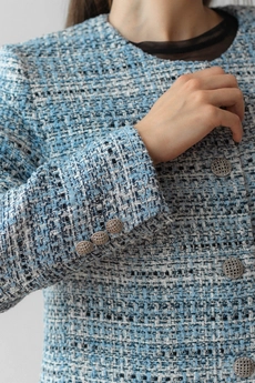 Жакет 3064 голубой + белый Ivera collection