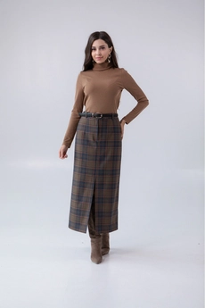 Юбка 4018 хаки + терракот Ivera collection