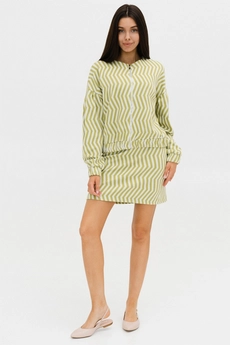Юбка 4027 молочный + зеленый Ivera collection