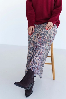 *Юбка 4043 коричневый + белый Ivera collection