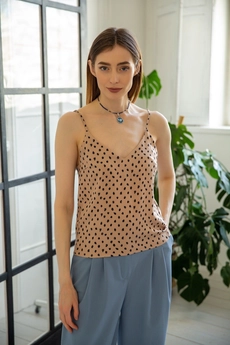 Топ 441 бежевый + черный Ivera collection