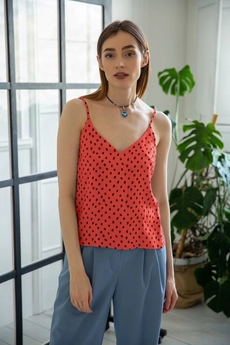 Топ 441 коралловый + черный Ivera collection