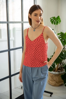 Топ 441 коралловый + черный Ivera collection