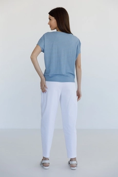 Футболка 5015L голубой + молочный Ivera collection