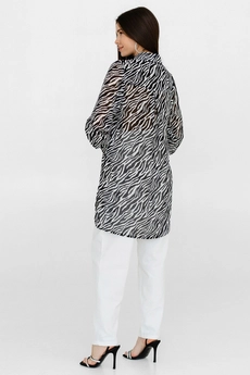 Блузка 5058L черный + белый Ivera collection