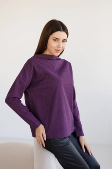 Джемпер 5077 фиолетовый + черный Ivera collection