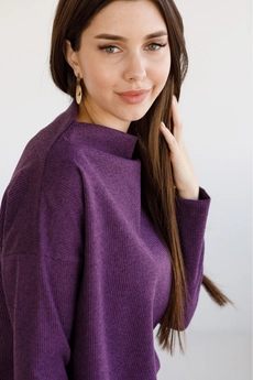 Джемпер 5077 фиолетовый + черный Ivera collection