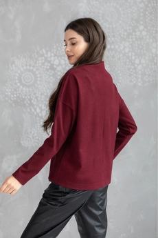 Джемпер 5077 бордовый + черный Ivera collection