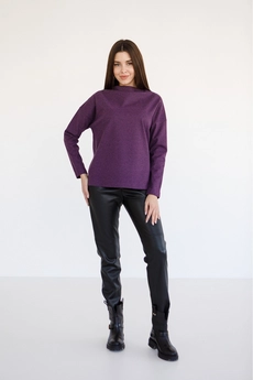 Джемпер 5077 фиолетовый + черный Ivera collection