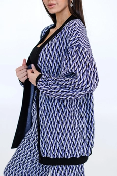 Кардиган 5085 сиреневый + черный Ivera collection