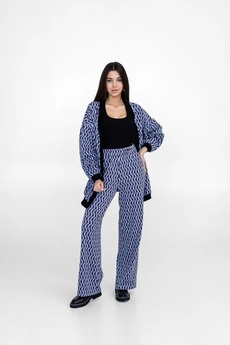 Кардиган 5085 сиреневый + черный Ivera collection