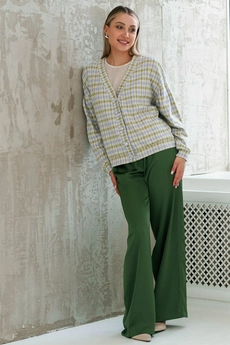 Кардиган 5092 сиреневый + салатовый Ivera collection