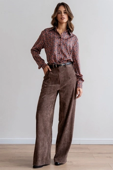 Блузка 5105L зеленый + терракотовый Ivera collection